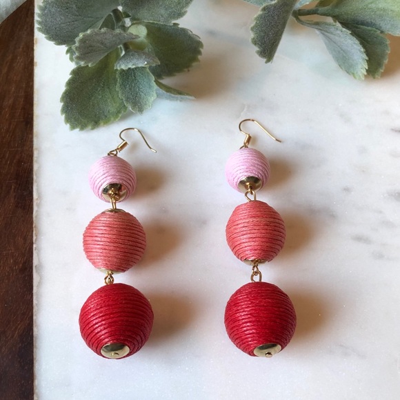 Jewelry - The Molly - Pink/Red 3-Drop Statement Earrings